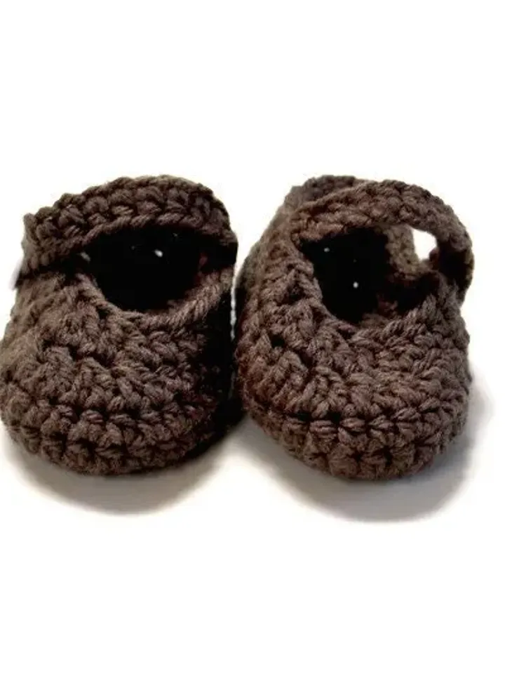 Crochet Newborn Mary Janes Ballet Slippers, Baby Shoes, Great Stocking Stuffers for Baby's First Christmas, Baby Shower Gift Idea, Baby Sock