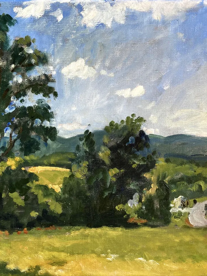 Original Landscape Painting - Summer Light Luce Road/Williamstown/Berkshires - 11x14 Oil on Linen, Impressionist Plein Air Fine Art