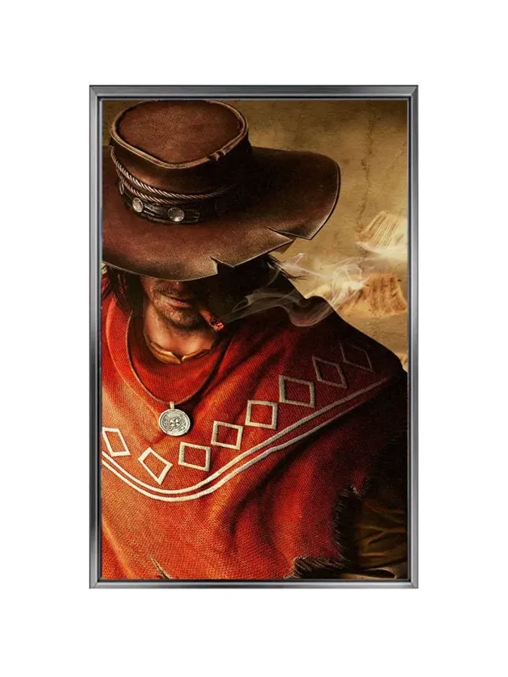 Cowboy Print on Canvas , Floating Frame Option, Modern Wall Art, Extra Large Canvas Wall Art