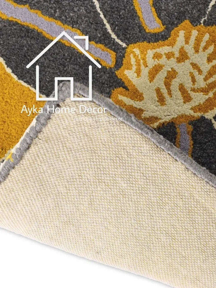 Ayka Kiki Hand Tufted 100% Pure Woolen Area Rug For Hall Kitchen Living Room Bed Room Dining Room Kids Room Carpet Flower Rugs Christmas Rug