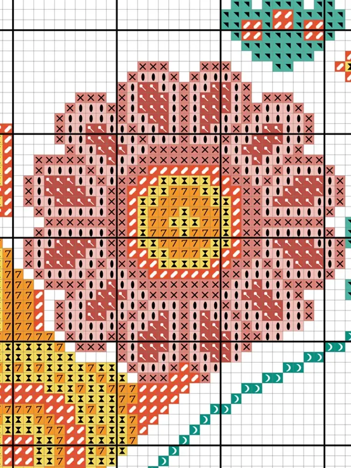 Floral Wreath cross stitch pattern. Flower frame cross stitch. Folk cross stitch pattern.