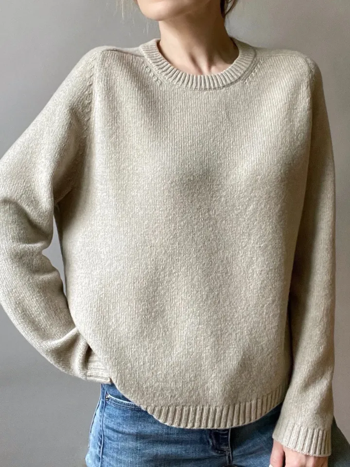 Crewneck sweater relaxed fit, Cashmere/merino sweater