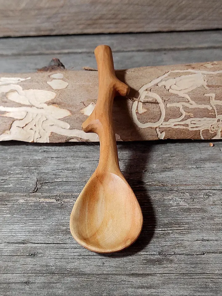 Ninth anniversary gift, Willow wood gift, Wedding anniversary willow, Handmade wooden teaspoon, Small measuring spoon