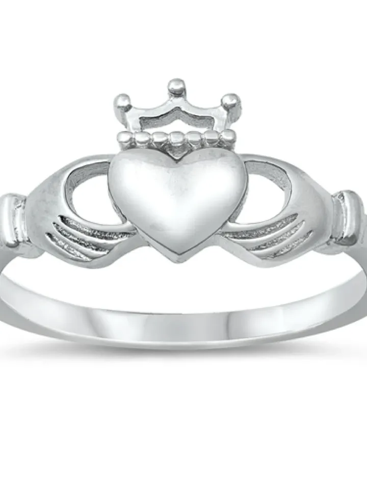 Claddagh Ring, Irish Wedding Ring, Celtic Ring, Heart Ring, Thumb Ring, Classic Sterling Silver Claddagh Ring , Love Loyalty Friendship