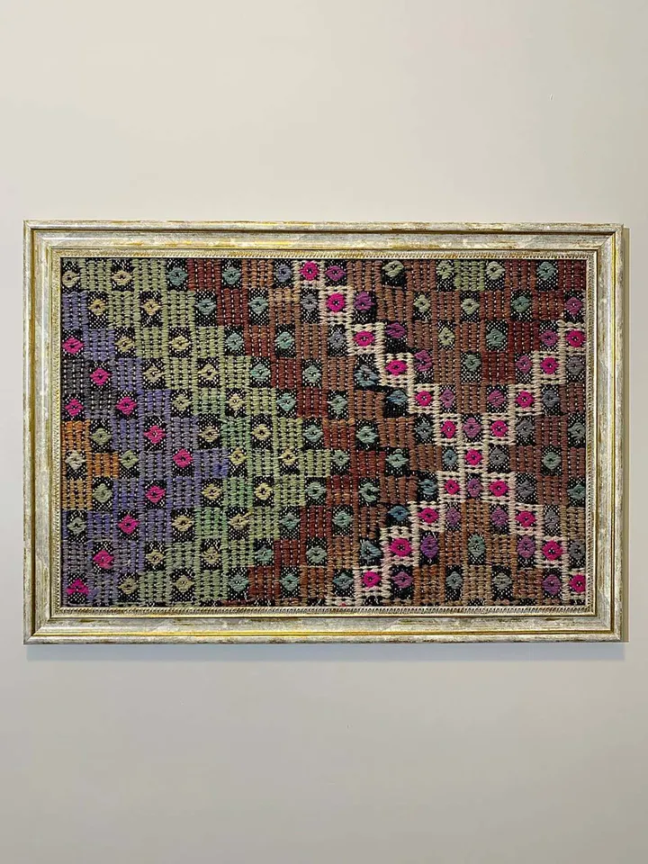 Vintage wall kilim art, unique hand-woven woolen kilim on the wall, home decor , 50x70 cm