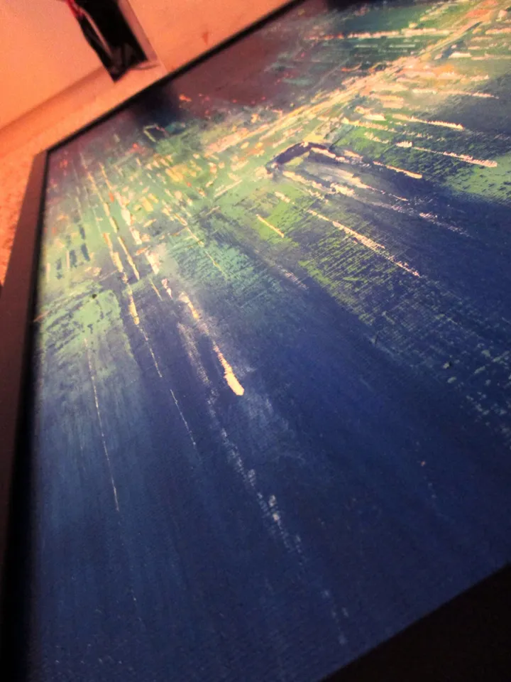 Cyberpunk Painting "MALACHITE CITY" Original Oil Painiting on Canvas Modern City Painting Art by "Walperion Paintings"