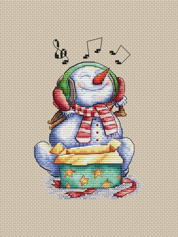 Snowman Cross Stitch Pattern PDF, Funny Christmas, Winter Cozy Counted Cross Stitch, Cute Funny Snowman Embroidery