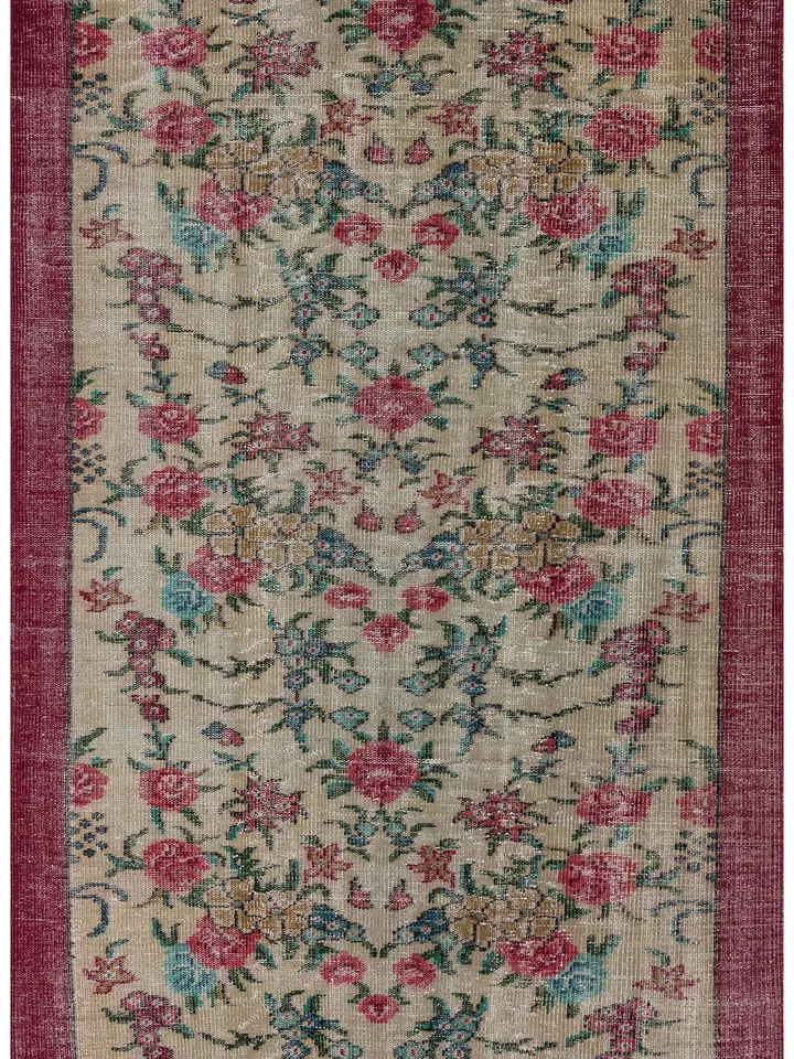 Add a Touch of Elegance to Your Home with this Red Turkish Bohemian Kilim Rug