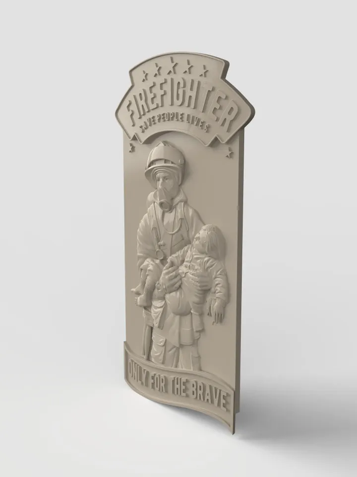 3D Model STL CNC Router file 3dprintable Firefighter Panel