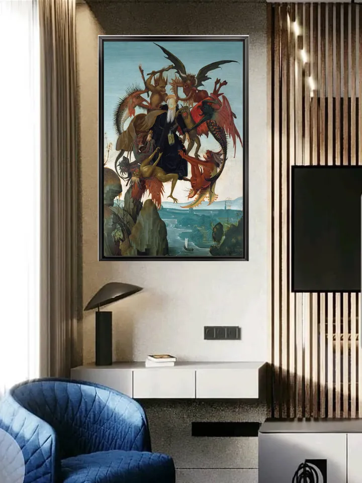 Michelangelo Tormento di sant'Antonio Print on Canvas , Floating Frame Option, Modern Wall Art, Extra Large Canvas Wall Art