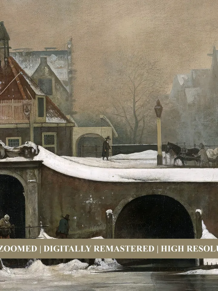 Vintage Amsterdam Print Antique Oil Painting, Architecture Printable Art Decor, Downloadable | 272