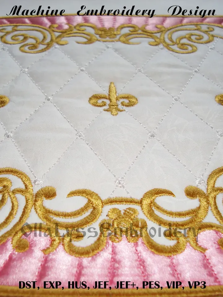 Baroque Mug Rug ITH embroidery design