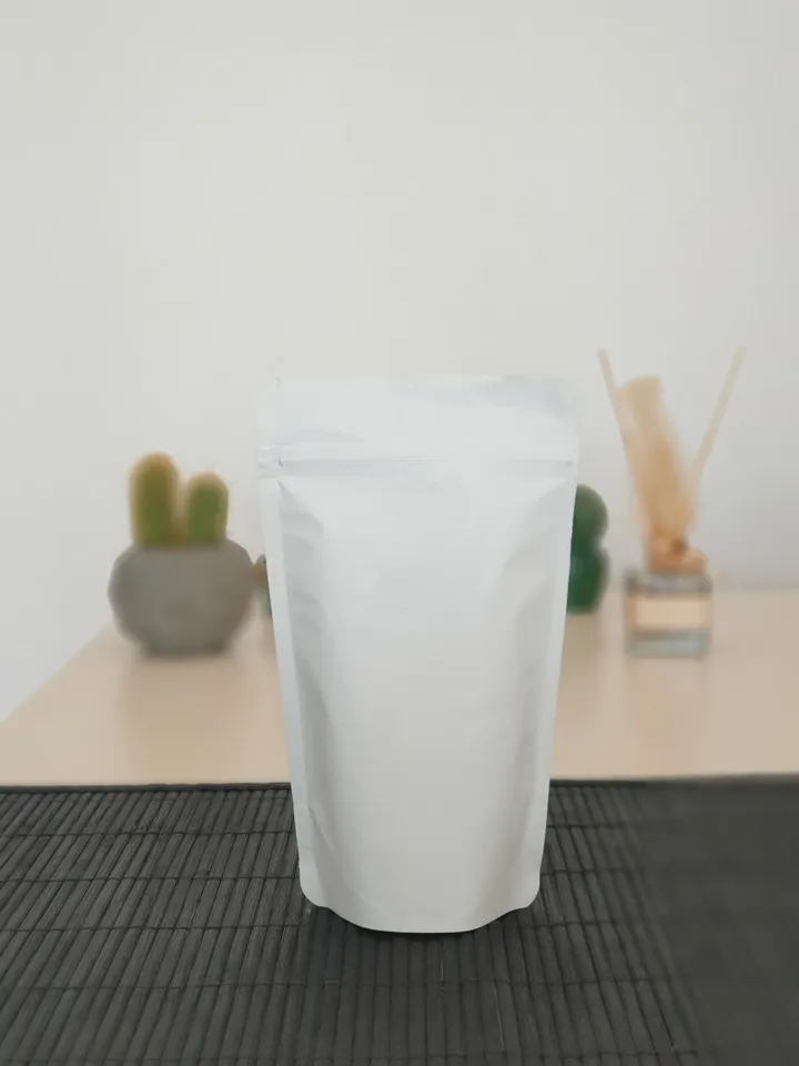 White Stand Up Pouches with Resealable Lock Zipper Bag Body Scrub Pouches, Spice Herb Bath Grain Pet Food Zip Lock Resealable Packaging Bag