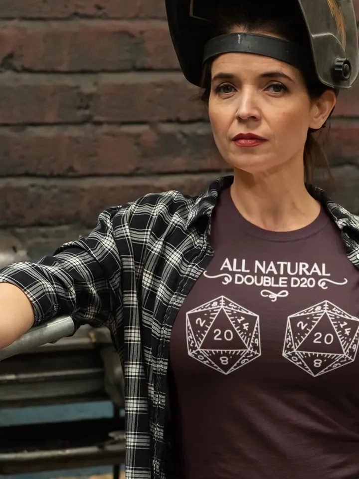 All Natural Double D20 T-Shirt | Unisex DnD Dice Tee, Dungeons and Dragons T, Polyhedral Dice Shirt