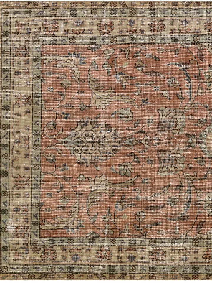 OrangeOushak: Vibrant Turkish Rug for Living Room, Home Decor, Oushak Style, 147x241cm.