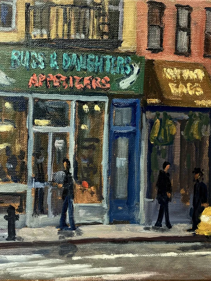 Original New York City Oil Painting - Russ and Daughters /NYC - 8x10 Oil on Linen, Impressionist Landscape, Signed Plein Air Fine Art