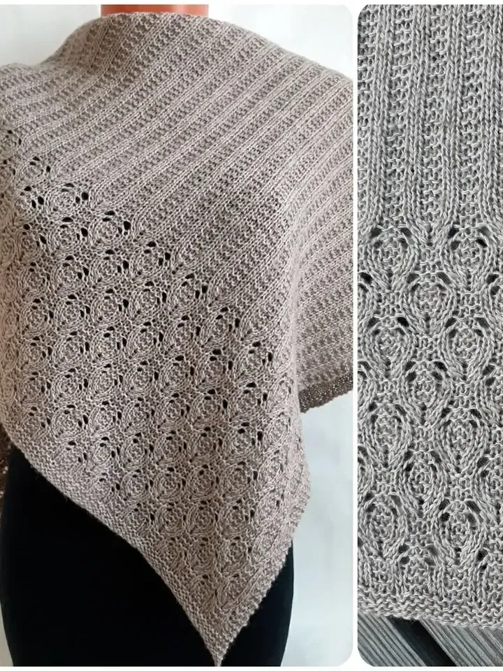Caring Asymmetrical Shawl Knitting Pattern Easy Project for beginners Textured Scarf
