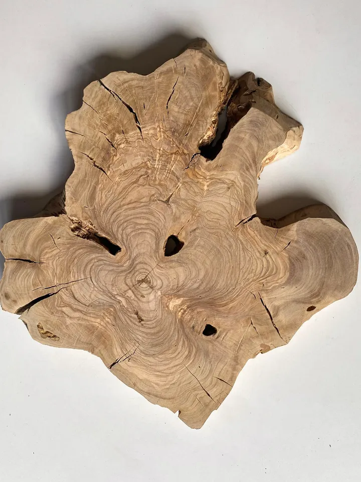 Live Edge Olive Wood Slab, 17"x16"x1.2" Natural Wood Slab, Epoxy Resin Wood, DIY Wood Art, Tree Slice