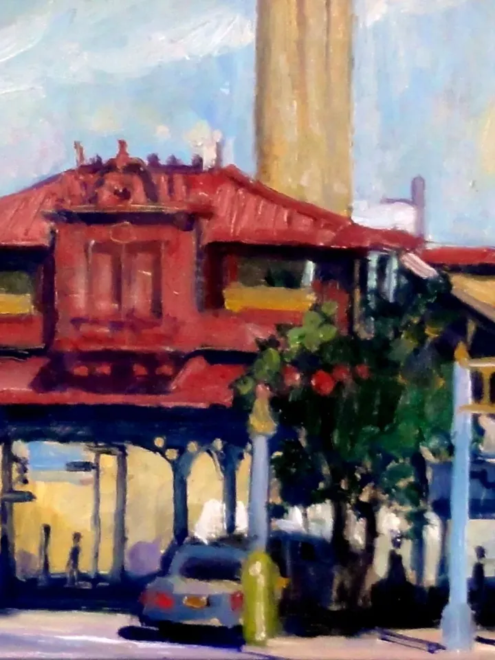 Original New York Cityscape Painting -215th Street Station/NYC- 14x18 Oil On Panel, Impressionist Plein Air Fine Art, Signed Landscape