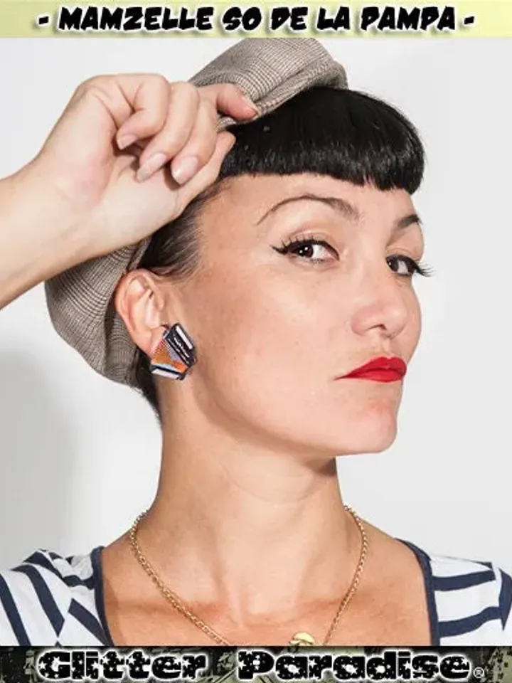 Accordéons - Earrings - Accordions - France - Music - Accordionist - Yvette Horner - Accordion Instrument - Bal Musette - Glitter Paradise®