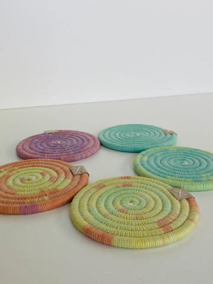 Rainbow coaster set of 5, diameter 4''