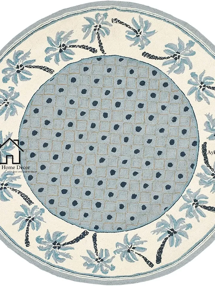 Ayka Unique Modern Round Hand Tufted 100% Pure Woolen Living Room Carpet / Hall Rugs / Dining Rugs / Kids Rugs / Woolen Rug / Christmas Gift