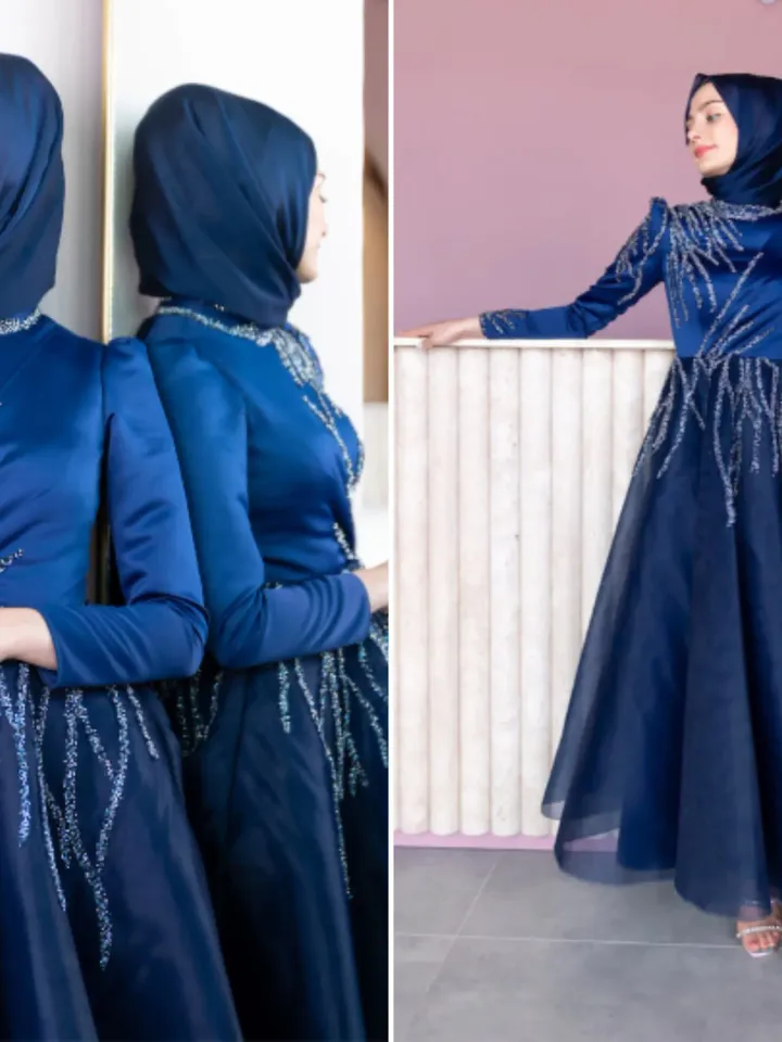 AHUNARE HIJAB - Wedding Dress, Muslim Evening Gown, Nikah, Islamic Wedding, Engagement, Bridesmaid,