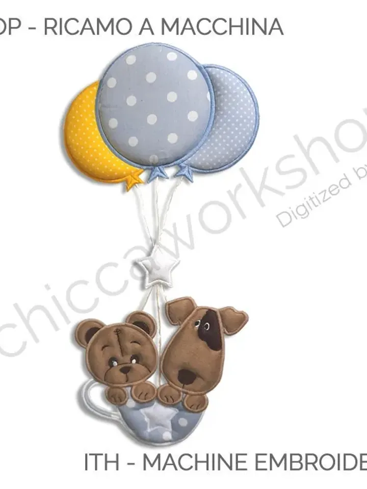ITH Ghirlanda Palloncini - Ricamo a macchina con tutorial