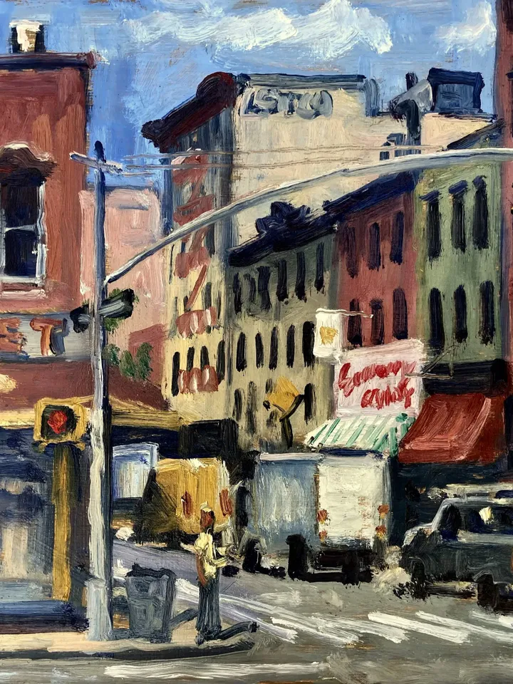 Economy Candy, Essex and Rivington, LES NYC- 9x12 Original Oil Painting, Impressionist Fine Art, Signed New York City Realist Cityscape