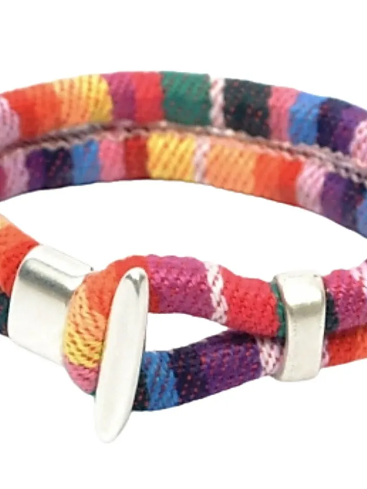 LGBTQ Rainbow Bracelet, Pride Festival Bracelet, Ethnic Cotton Bracelet, LGBT Jewelry, LGBTQA+ jewelry, Rainbow Jewelry, Multicolor Bracelet