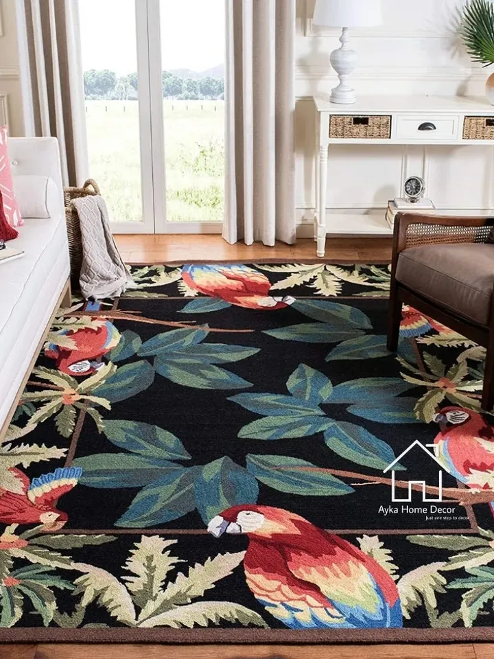 Ayka Flora Hand Made Woolen Tufted Rug 100% Fine wool Trending carpets and rugs for Living Room and for kids room Hall Rug / Christmas Gift