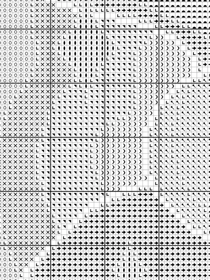 Hippie style cross stitch pattern. Abstract cross stitch pattern. Psychedelic art