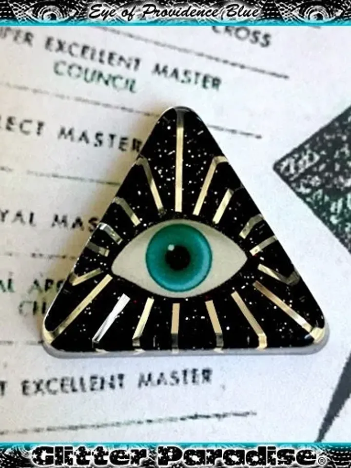 Eye of Providence - Brooch - Eye of Providence - Pyramid - All seeing Eye - Eye of God - illuminati - NWO - Freemason - Glitter Paradise®