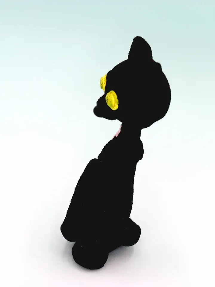 Black cat toy figurine, black plush cat, Halloween decor, soft animal toy, cat doll, organic toy, Halloween gift