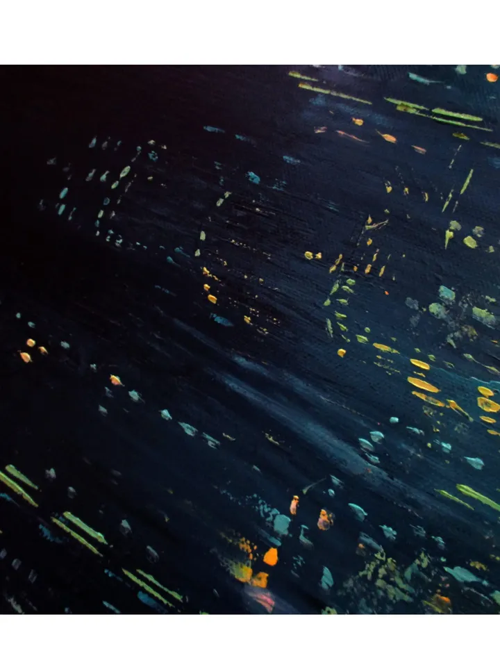 Cyberpunk Painting "TRON CITY" Original Oil Painting on Canvas, Modern City Original Art by "Walperion Paintings"