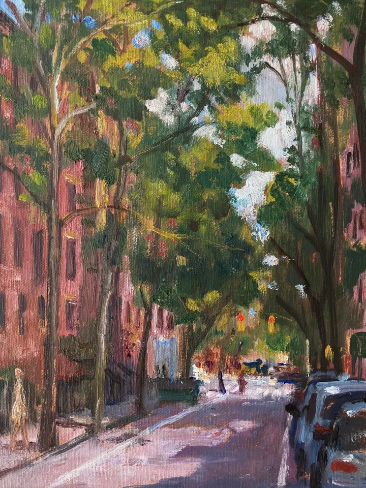 New York Cityscape Painting - East 12th Street/NYC - 8x10 Oil on Linen, Urban Impressionist Oil, Signed Original