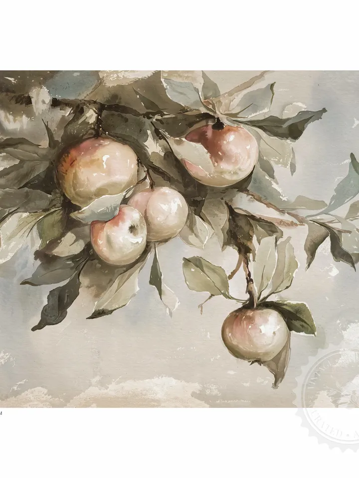 Apple Tree Watercolor Painting, Vintage Print, Farmhouse Kitchen Wall Decor, Printable Art | 126