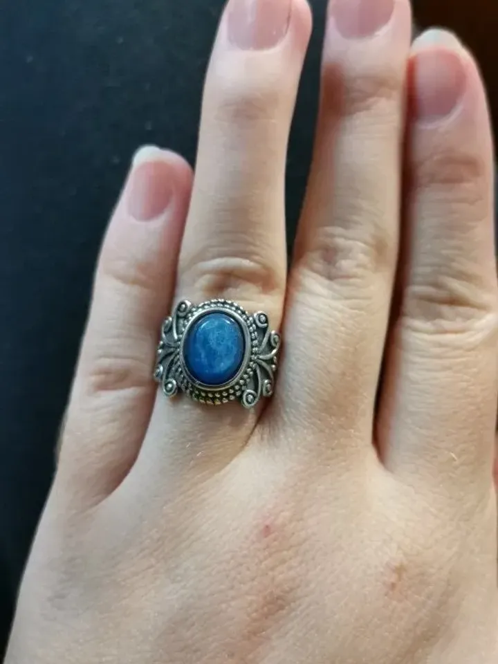 kyanite ring, blue gem ring, chunky kyanite ring, chunky blue kyanite ring, blue kyanite ring, chunky gemstone ring, chunky silver ring