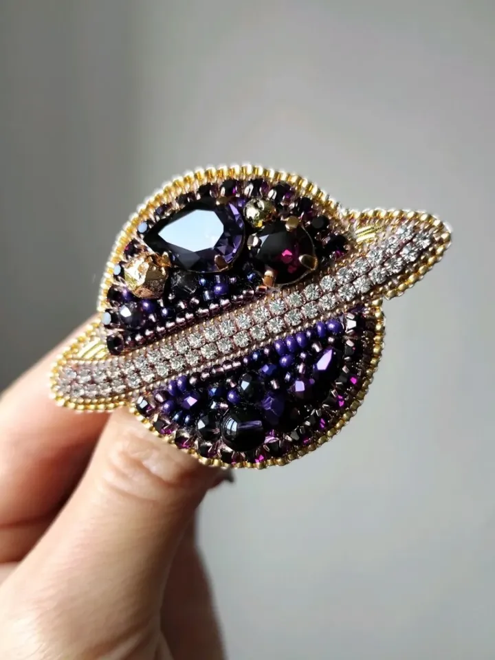 Set of brooches, star brooch, moon brooch, Saturn brooch, space pin, planet brooch, star and moon brooch, jewelry set
