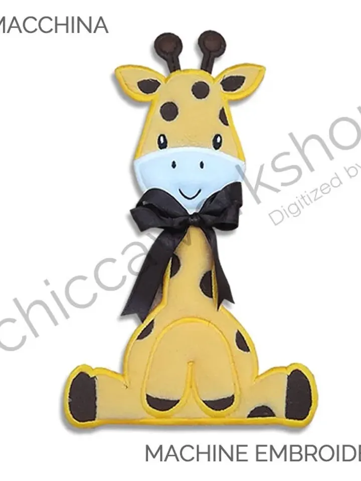 Giraffa Applique Imbottito - Ricamo a macchina con tutorial