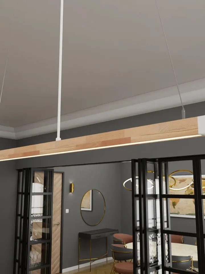 Wooden LED pendant light, wood chandelier