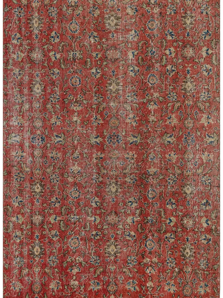Add a Pop of Color to Your Space with this Vintage Red Turkish Rug