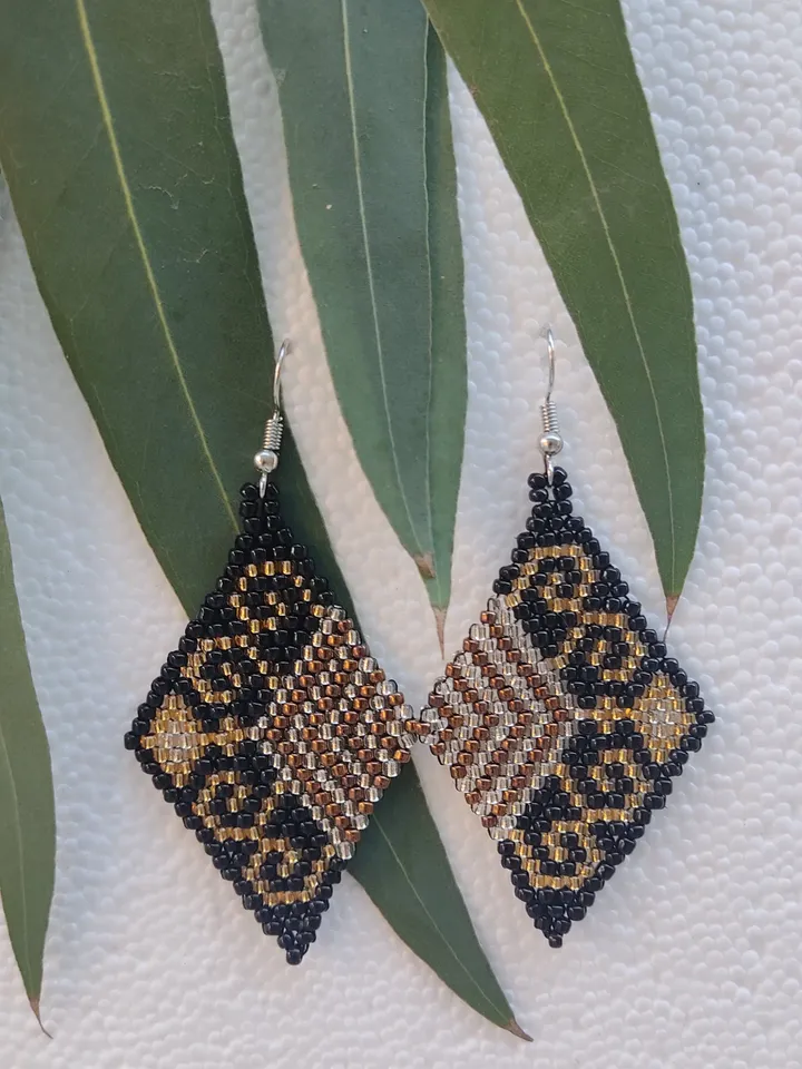 Seed Bead Fringe Earrings ⋄ Bohemian Beaded Fringe Earrings ⋄ Handmade Boho Dangle Indigenous Jewelry
