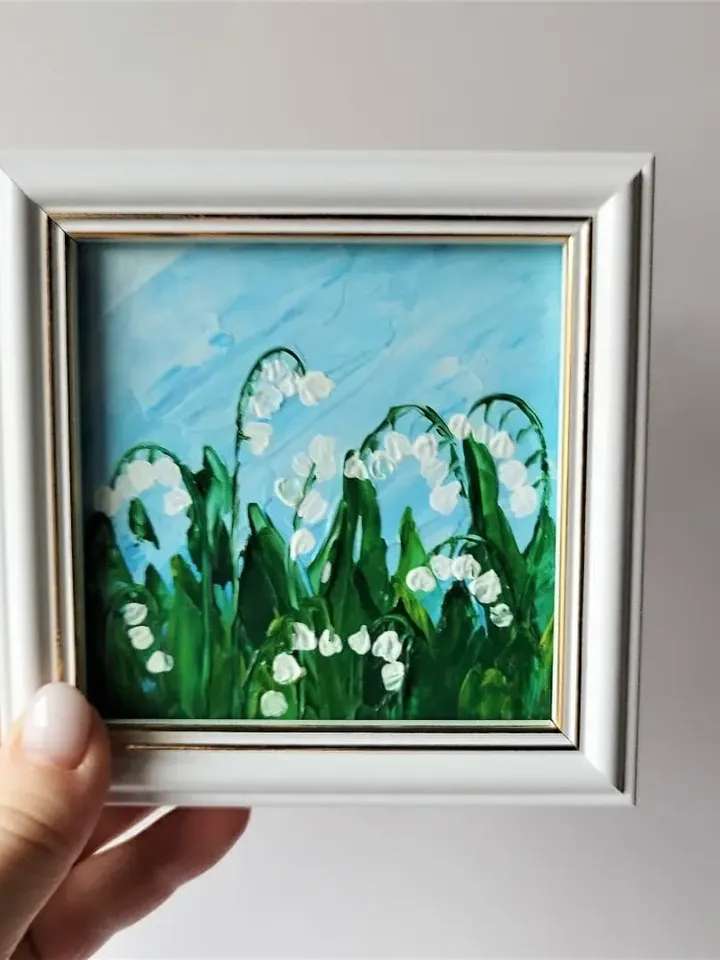 Small wall decor, Mini painting, Floral paintings, Landscape art, Textured acrylic painting, Impasto paintings for sale