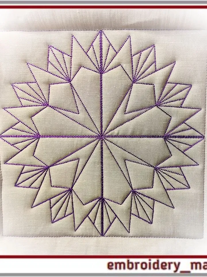 Quilt block 18 machine embroidery designs, Instant download
