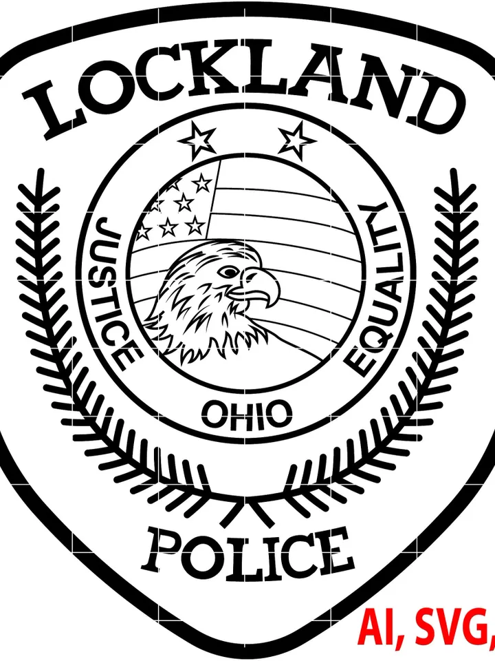 Ohio Lockland Police Badge, Logo, Seal, Custom, Ai, Vector, SVG, DXF, PNG, Digital