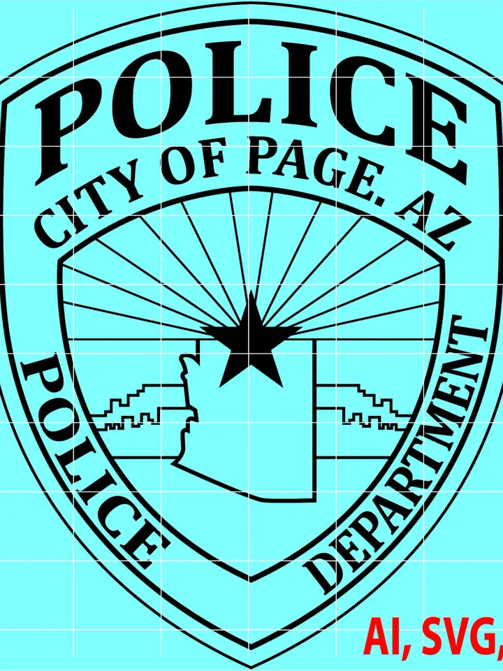 City of Page. A Z Police Department Badge, Logo, Seal, Custom, Ai, Vector, SVG, DXF, PNG, Digital