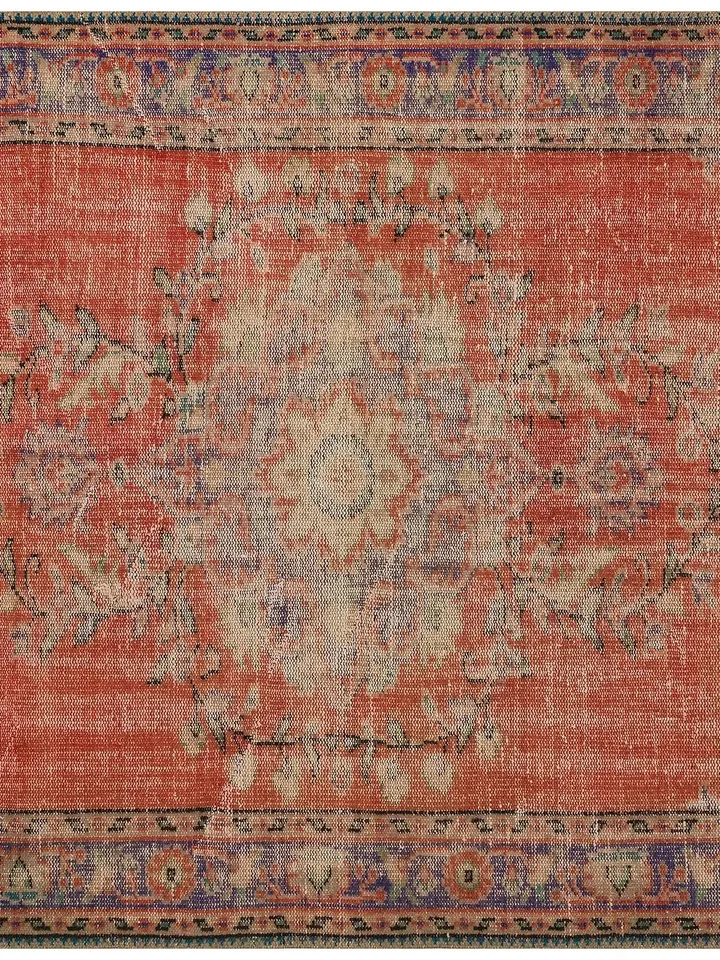 Make a statement in your living room with a stunning 5.8 x 9.2 ft Turkish rug in vibrant orange - the perfect home decor addition!