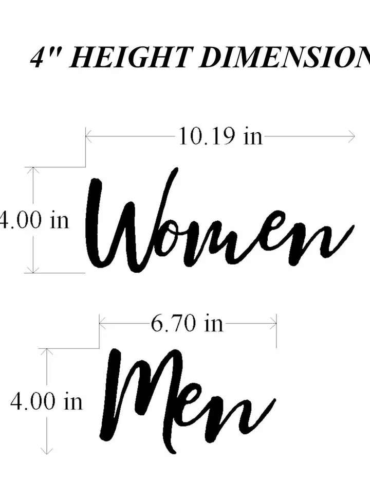 Men Women Restroom Sign, Metal Word Sign, Restaurant Restroom Decor, Public Bathroom sign,