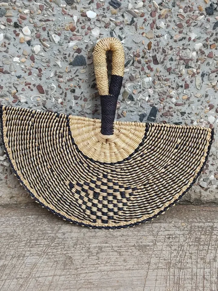 Custom Hand Fan, African Portable Wall Hanging Basket, Woven Basket Wall Decor